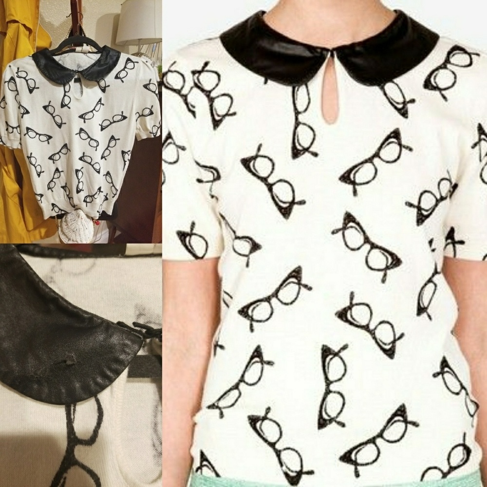 Peter pan collar cat eye top forever 21 medium